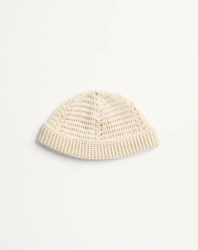 Valentino Garavani Vlogo Signature Knitted Cotton Beanie In Neutral