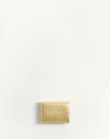 Valentino Garavani Vlogo Signature Laminated Grainy Calfskin Wallet Woman Antique Brass Uni In Antique Brass
