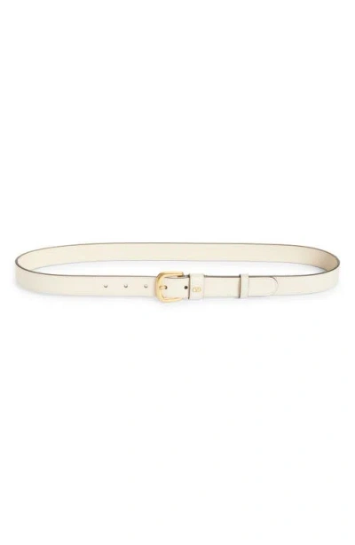Valentino Garavani Vlogo Signature Leather Belt In Neutral