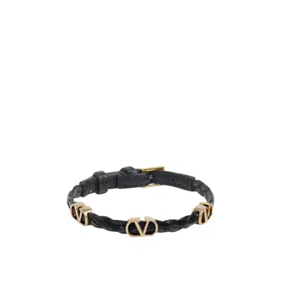 Valentino Garavani Vlogo Signature Leather Bracelet In Multi