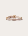 Valentino Garavani Vlogo Signature Leather Bracelet Woman Powder Rose Uni