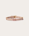 Valentino Garavani Vlogo Signature Leather Bracelet Woman Rose Cannelle Uni In Pink