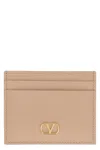 Valentino Garavani Vlogo Signature Leather Card Holder In Pink