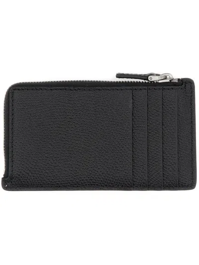 Valentino Garavani Vlogo Signature Leather Coin Purse In Black