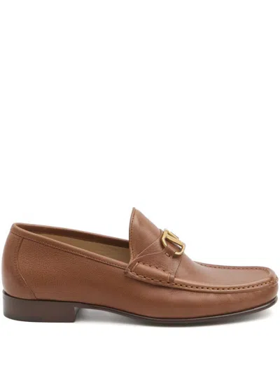 Valentino Garavani Vlogo Signature Leather Loafers