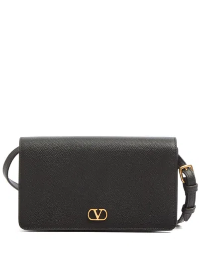 Valentino Garavani Vlogo Signature Leather Mini Bag In Black