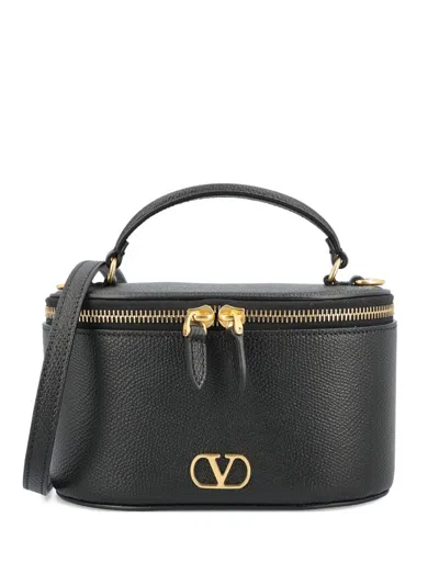 Valentino Garavani Vlogo Signature Leather Mini Bag In Black