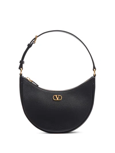 Valentino Garavani Vlogo Signature Leather Mini Bag In Black