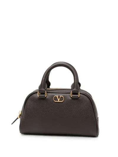 Valentino Garavani Vlogo Signature Leather Mini Bag In Brown