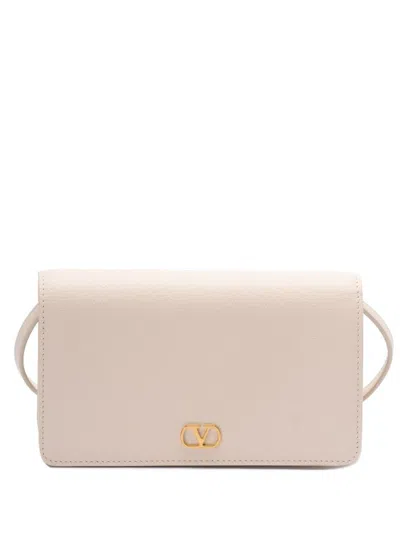Valentino Garavani Vlogo Signature Leather Mini Bag In Neutral