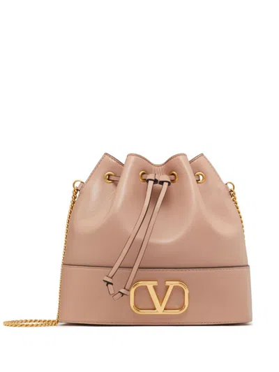 Valentino Garavani Vlogo Signature Leather Mini Bag In Pink