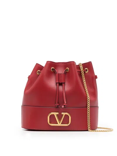 Valentino Garavani Vlogo Signature Leather Mini Bag In Red