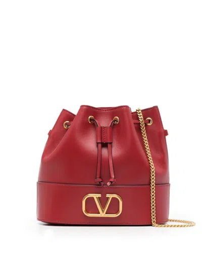 Valentino Garavani Vlogo Signature Leather Mini Bag In Red