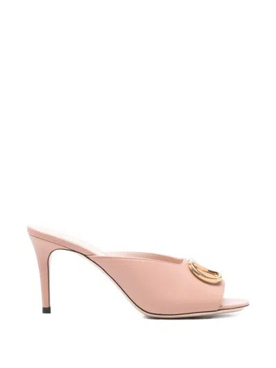 Valentino Garavani Vlogo Signature Leather Mules In Pink