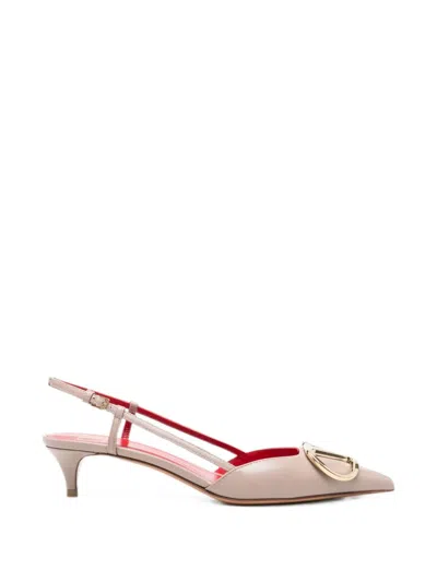 Valentino Garavani Vlogo Signature Leather Pumps In Gold