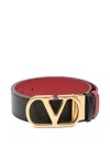 Valentino Garavani Vlogo Signature Leather Reversible Belt In Brown