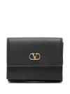Valentino Garavani Vlogo Leather Wallet In Black