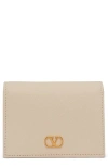 Valentino Garavani Vlogo Signature Leather Wallet In Neutral