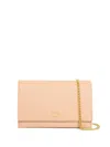 Valentino Garavani Vlogo Signature Leather Wallet On Chain In Brown