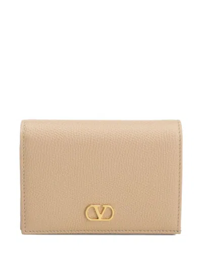Valentino Garavani Vlogo Signature Leather Wallet In Pink