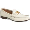 Valentino Ivory Leather Loafer With Golden Metal V Logo