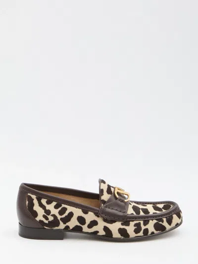Valentino Garavani Leopard Print Logo Loafers In Animal Print