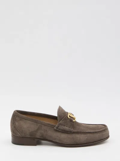 Valentino Garavani Vlogo Signature Loafers In Gray