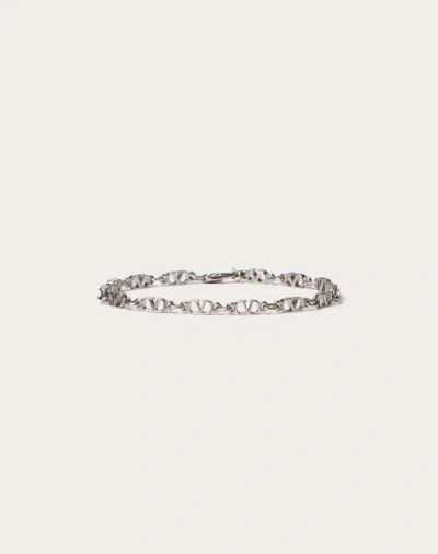 Valentino Garavani Vlogo Signature Metal Bracelet In パラジウム