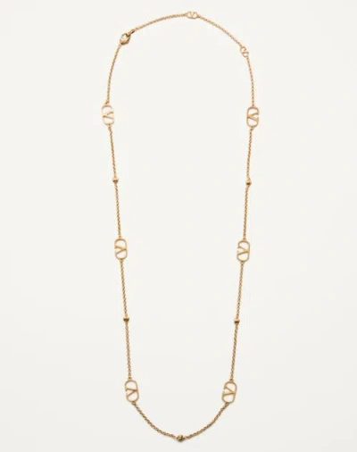 Valentino Garavani Vlogo Signature Metal Necklace In Gold