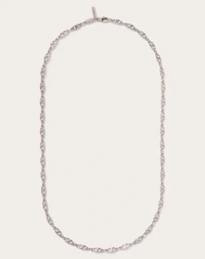 Valentino Garavani Vlogo Signature Metal Necklace In Metallic