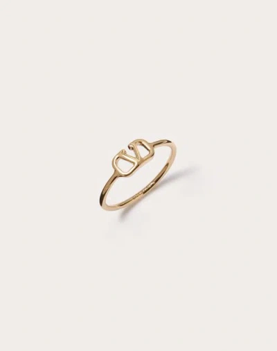 Valentino Garavani Vlogo Signature Metal Ring Woman Gold 15 In ゴールド