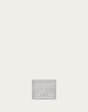 Valentino Garavani Vlogo Signature Metallic Grainy Calfskin Cardholder Woman Silver Uni In Silver