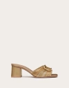 VALENTINO GARAVANI VALENTINO GARAVANI VLOGO SIGNATURE METALLIC SLIDE SANDAL WITH CORNELY EMBROIDERY 60MM WOMAN GOLD 40