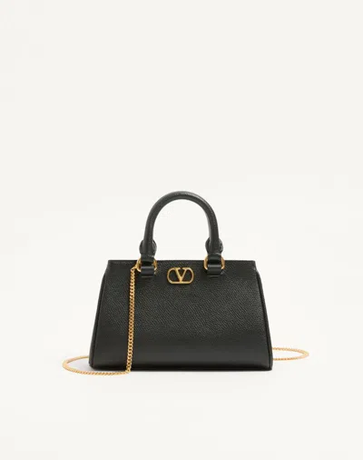 Valentino Garavani Vlogo Signature Mini Bag In Grainy Calfskin Woman Black Uni