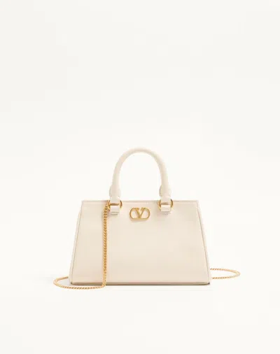 Valentino Garavani Vlogo Signature Mini Bag In Grainy Calfskin Woman Ivory Uni In White