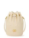 Valentino Vlogo Plaque Drawstring Bucket Bag