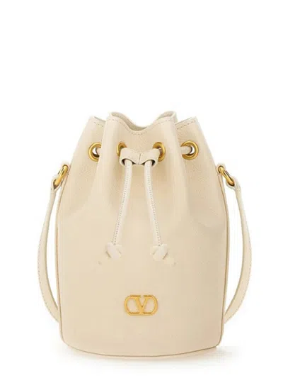 Valentino Garavani Vlogo Signature Mini Bucket Bag In Neutral