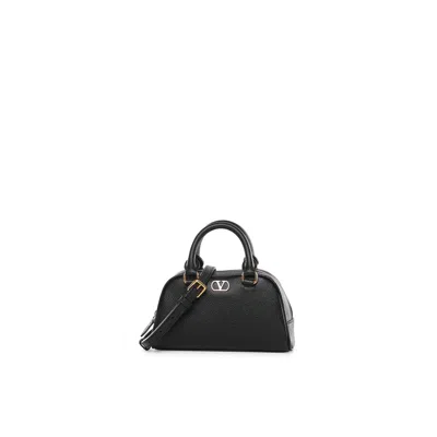 Valentino Garavani Vlogo Signature Mini Calfskin Satchel In Black