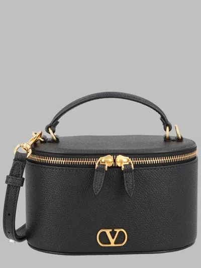Valentino Garavani Vlogo Signature Mini Leather Handbag, 17 X 12 X 5 Cm In Black