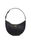 Valentino Garavani Vlogo Signature Mini Leather Hobo Bag In Black