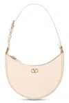 Valentino Garavani Vlogo Signature Mini Leather Hobo Bag In Sand