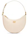 Valentino Vlogo Signature Mini Leather Hobo Bag In White