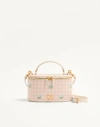Valentino Garavani Vlogo Signature Mini Vanity Bag In Le Chat De La Maison Grainy Calfskin Woman Pin In Pink