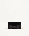 Valentino Garavani Vlogo Signature Mini Velvet Shoulder Bag Woman Black Uni In Black
