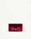 Valentino Garavani Vlogo Signature Mini Velvet Shoulder Bag Woman Maroon Uni In Burgundy
