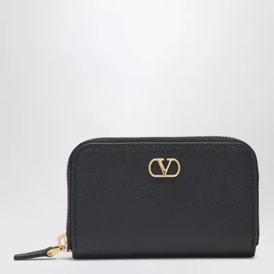 Valentino Garavani Vlogo Signature Mini Zip Wallet In Black