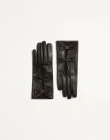 Valentino Garavani Vlogo Signature Nappa Leather Gloves With Bows Woman Black 6 In Black