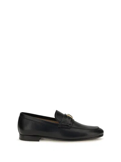 Valentino Garavani Vlogo Signature Leather Loafers In Black
