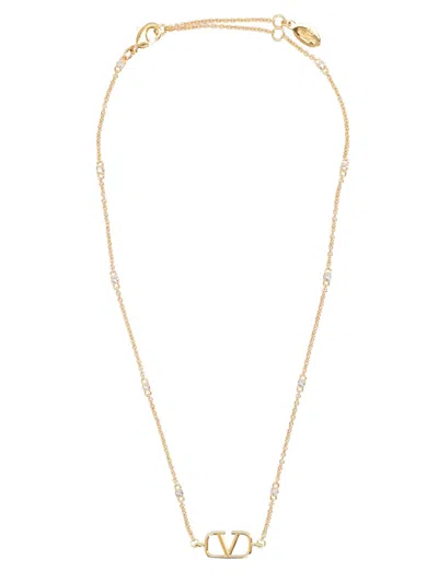 Valentino Garavani "vlogo Signature" Necklace In Gold