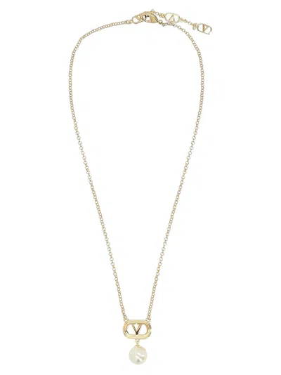 Valentino Garavani Vlogo Signature Necklace In Neutral